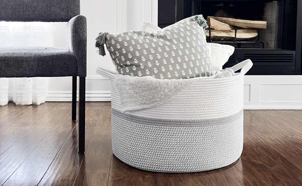 Кошик для зберігання TIMEYARD, кошик у дитячу кімнату, кошик для білизни, великий різдвяний кошик, кошик для ковдр, іграшок, плетені кошики, 55x35 см, оливковий зелений