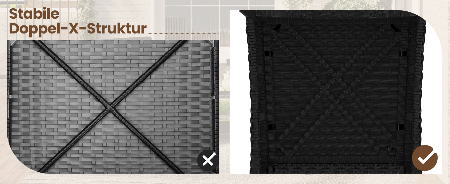 Садовий набір меблів Yaheetech 5 предметів: 2 крісла, 2 пуфи, столик для балкона та тераси (чорний та сірий)