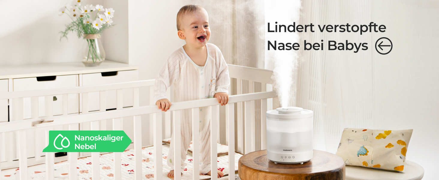 Зволожувач повітря Homvana для спальні 1.5л, ультразвуковий, з аромадифузором для ефірних олій, LED, BPA-Free