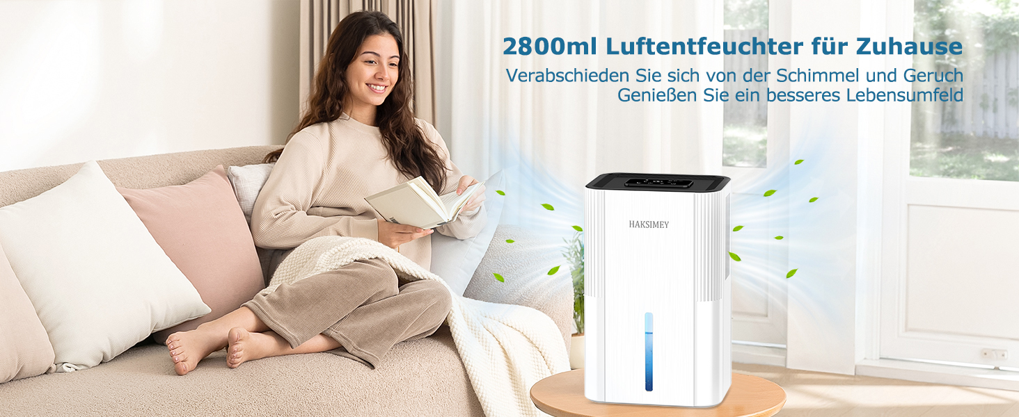 Електричний осушувач повітря 2800 мл з функцією відтавання та таймером, тихий осушувач для дому, підходить для підвалу, ванної кімнати, з 7-кольоровим LED-підсвічуванням та нічним режимом