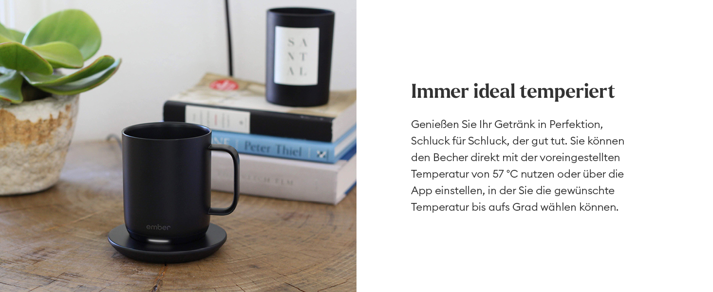 Розумний термокружка Ember Smart Mug 2, 295 мл, чорний: регулювання температури через додаток, LED дисплей, акумулятор, покращений дизайн