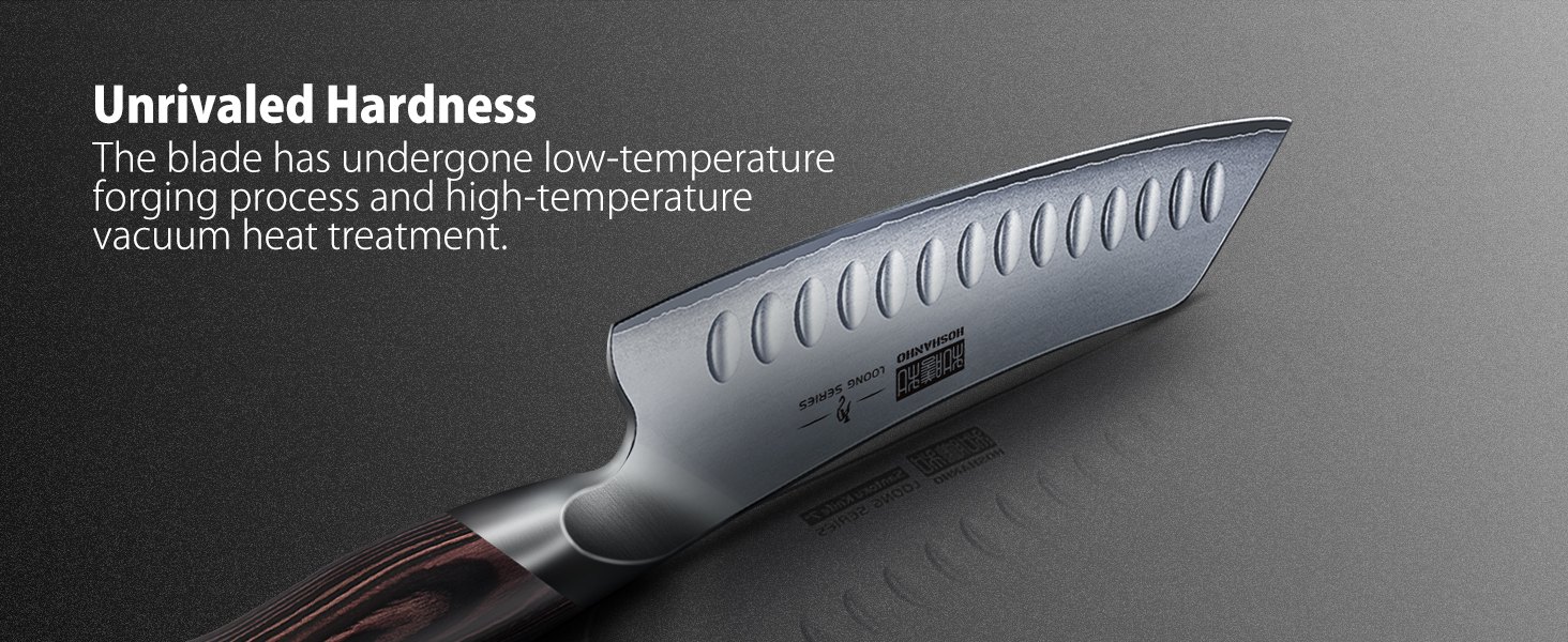 Японський ніж Сантоку HOSHANHO - професійний кухонний ніж з нержавіючої сталі з ергономічною ручкою, подарункова упаковка