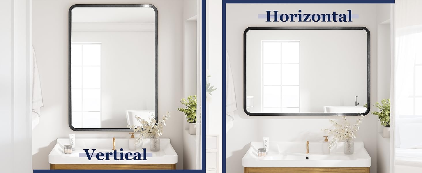 Дзеркало на стіну 60x90 см, чорне - для ванної кімнати, вітальні, спальні, прихожої