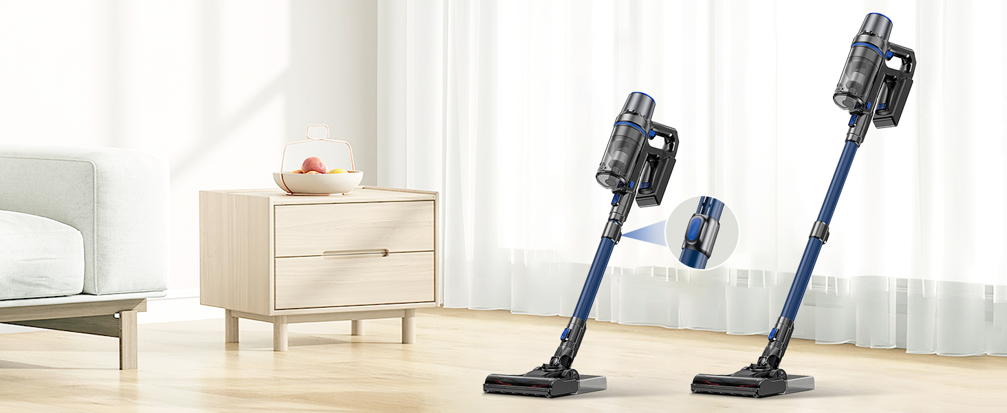 Акумуляторний пилосос з функцією миття підлоги, 45000Pa/550W/60 Min, безщітковий двигун, LED-дисплей, самостійна парковка, для твердих поверхонь, килимів та шерсті тварин, блакитний