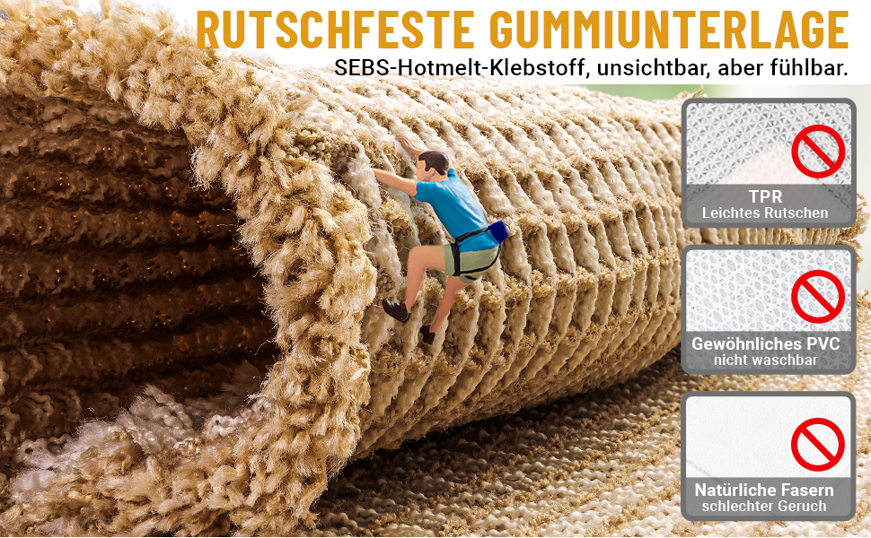 Набір килимків для ванної кімнати, антиковзаючі, бохо-стиль, 2 шт. (51x120 см + 41x61 см), коричнево-білі