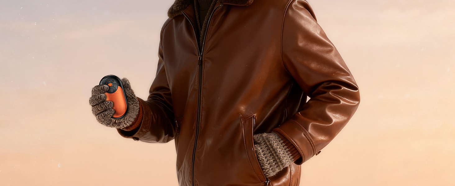 Електричний гріє для рук 2 шт. | Перезарядний кишеньковий гріє з 3 режимами нагріву, 6000mAh. Для жінок, чоловіків, кемпінгу, полювання, гольфу (Помаранчевий)