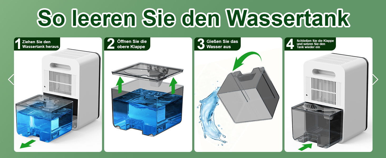 Електричний осушувач повітря 1800 мл з автоматичним відтаненням, таймером та LED-дисплеєм. Підходить для спальні, ванної кімнати та шафи. Продуктивність: 550 мл/24 год.