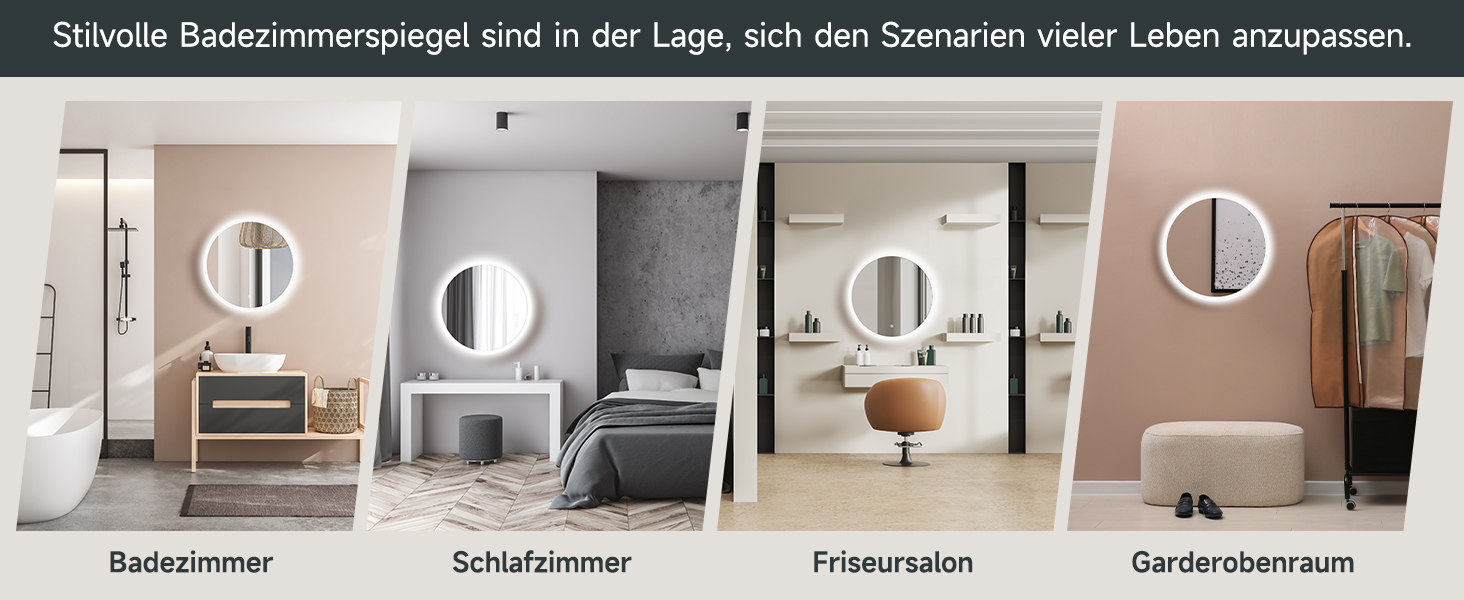 Дзеркало для ванної кімнати SONNI LED з підсвічуванням 80x60 см, прямокутне, біле