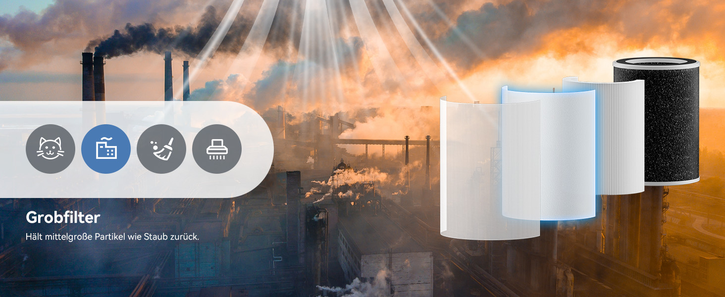 Повітряний фільтр з підтримкою Matter, сумісний з Apple Home, Alexa, Google Home, Home Assistant, HEPA фільтр H13, миючий попередній фільтр, функція ароматерапії, еко-режим для 62м² та 83м²