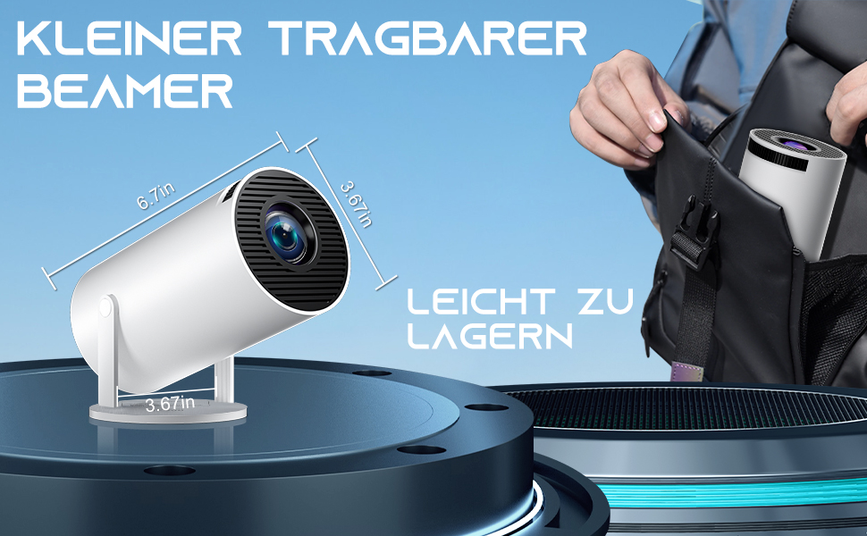 Проектор ZDSSY HY300PRO: Міні проектор 4K, WiFi 6, Bluetooth 5.2, Автофокус, Android/iPhone/PC/Mac/Switch/PS5