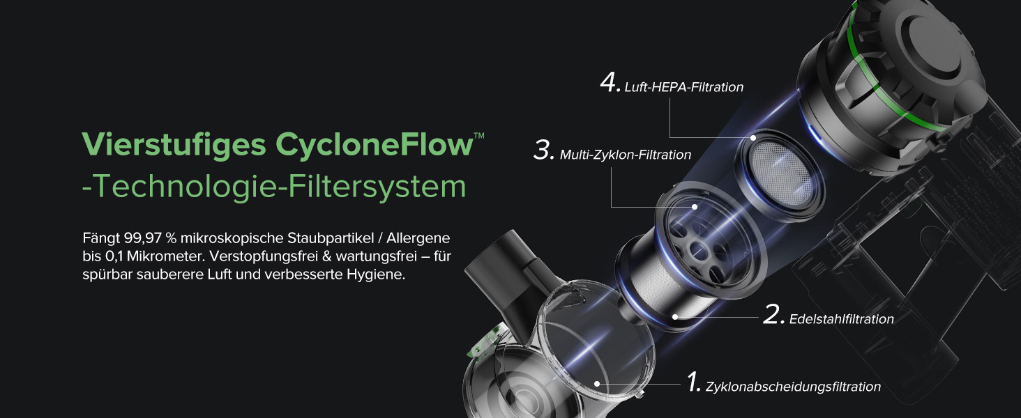 Бездротовий пилосос Vexilar Akku: 60 хв роботи, 45 kPa, 550 W, безщітковий мотор, LED дисплей, 6-в-1, тихий, для дому/авто, тверді підлоги, килими, шерсть тварин, зелений