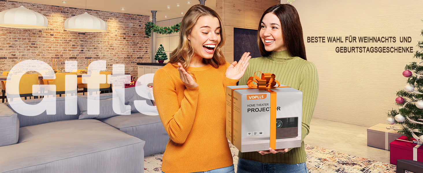 Проектор Mini Beamer 1080P Full HD 23000L з автофокусом, корекцією трапеції, WiFi6, Bluetooth, 4K, 360° обертання для телефону