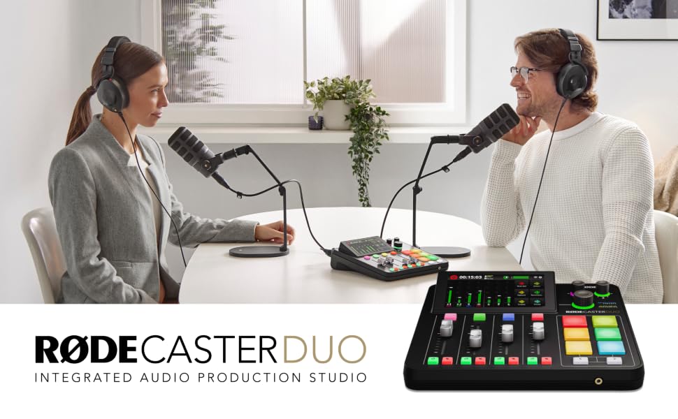 RØDE RØDECaster Duo: Професійний аудіомікшер для подкастів, стрімінгу та музики (RCP Duo Noir)