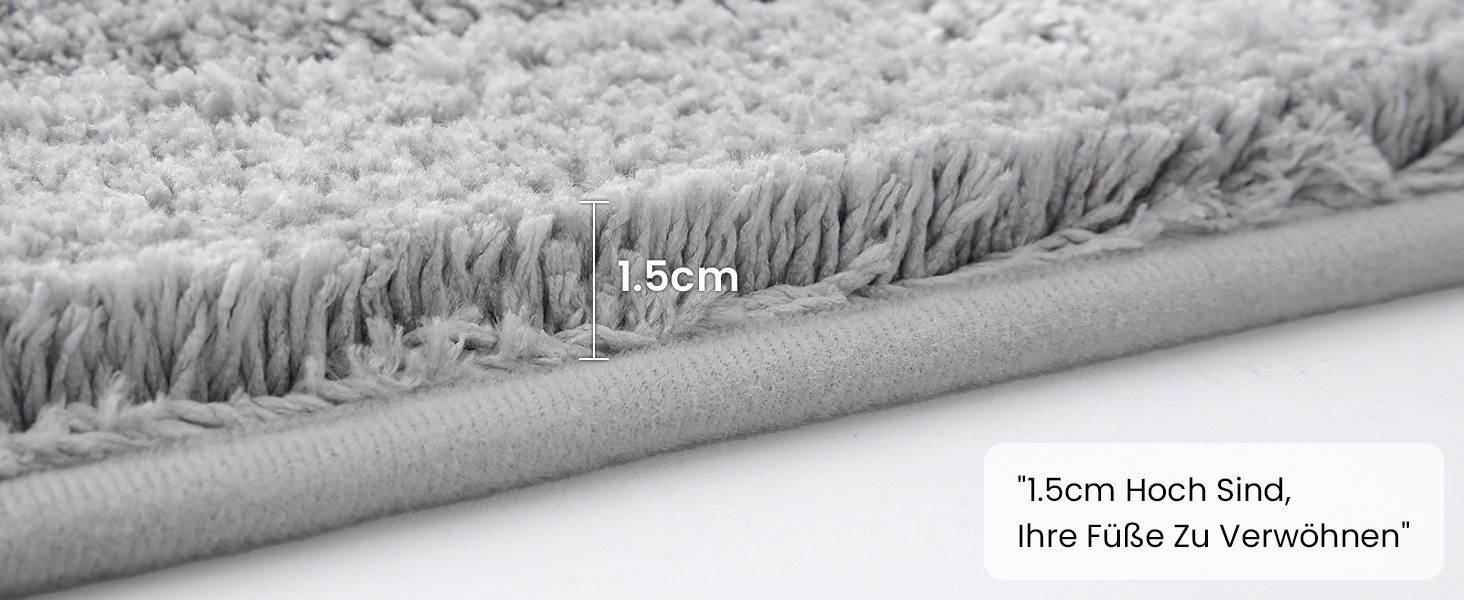 Килимок для ванної кімнати Homaxy з мікрофібри, неслизький, 60x90 см, сірий