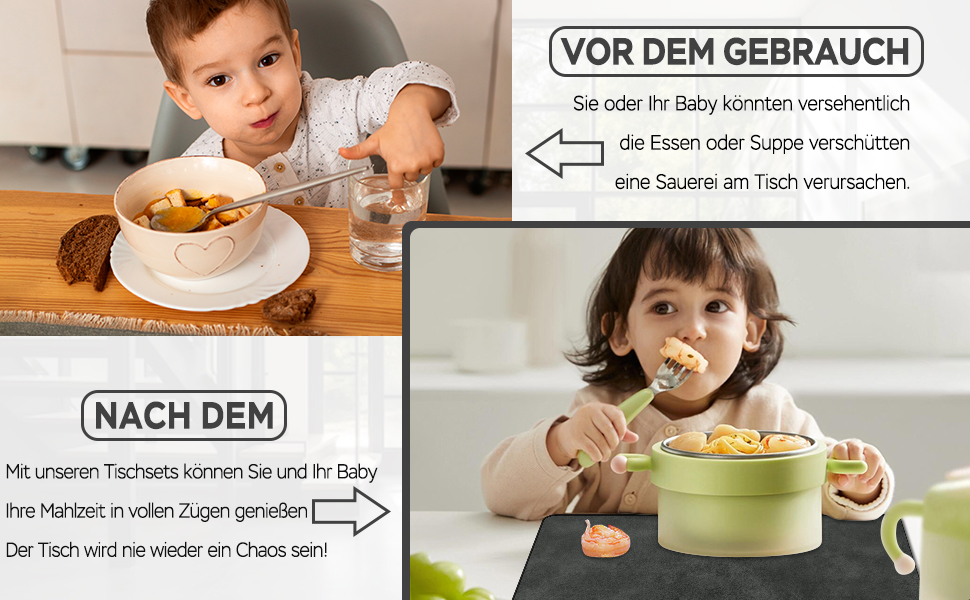 Підставки під гаряче та серветки під тарілку | Коричневе шкіряне покриття з м'якої шкіри, двосторонні, неслизькі, стійкі до подряпин | Підставки під тарілку для дітей, миючіся, термостійкі | для обіднього столу, кухні, квартири | Зелений та сірий колір (набір 6 шт., сірий, чорний)