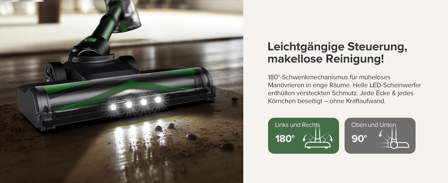 Бездротовий акумуляторний пилосос Vexilar V9PRO: 500W, 45Kpa, 60 хвилин роботи, LED дисплей, для твердих поверхонь, килимів та шерсті тварин