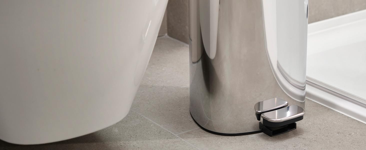 Сміттєвий бак Joseph Joseph EasyStore Luxe 5л з нержавіючої сталі з автоматичним закриттям кришки та змінним внутрішнім відром, для ванної, спальні, офісу