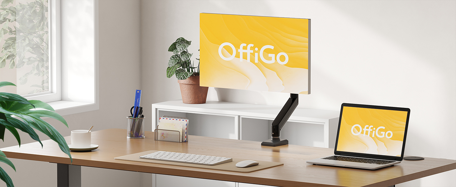 Кріплення для монітора OffiGo: підходить для моніторів 15-32 дюймів, вантажопідйомність до 9 кг, VESA 75/100 мм, чорний