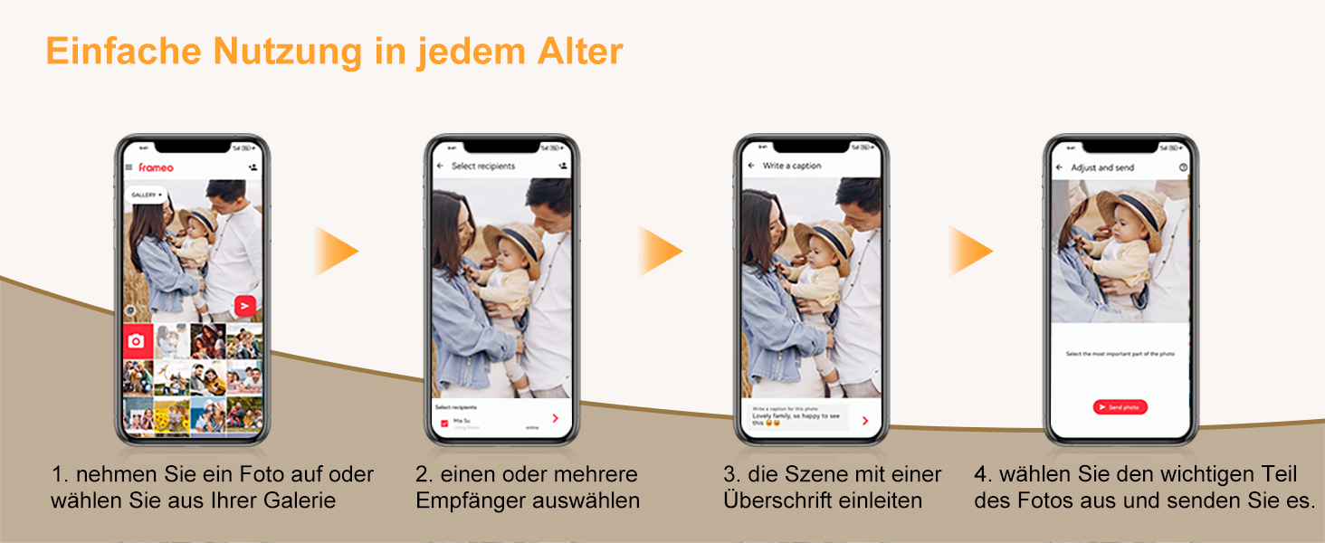 Цифровий фоторамка TSITSC 10.1 дюйма з Wi-Fi, IPS сенсорний екран, 32GB пам'яті, автоповорот, Frameo APP, чорний