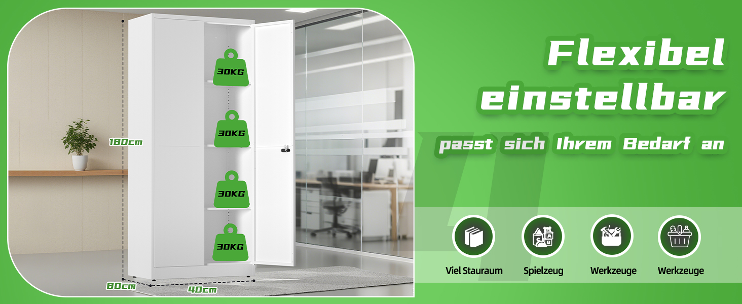 Металевий шафа-сейф для документів з полицями, 90x80x40 см, білий