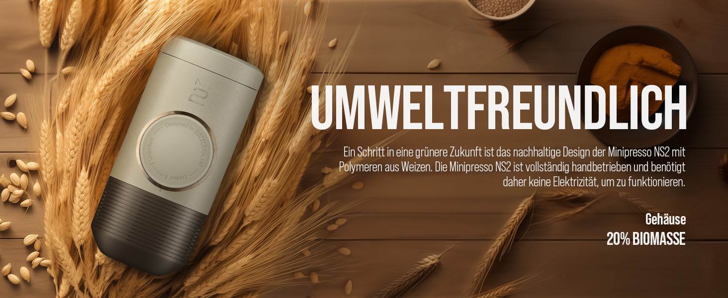 WACACO Minipresso NS2 - портативна кавомашина для Nespresso капсул, ручна, бежевий колір