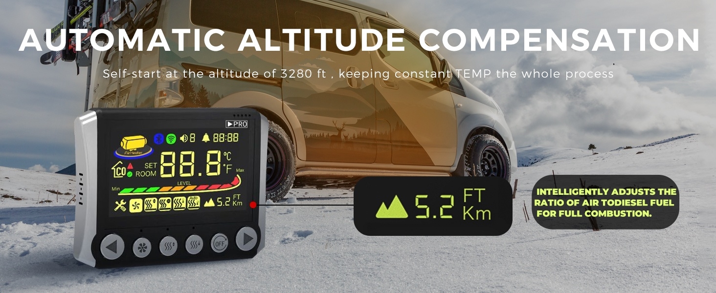 8kW Дизельна Грілка для ЛКВ та Транспортерів Tb10 з Bluetooth, Автоматичний Старт/Стоп та 6L Паливний Бак