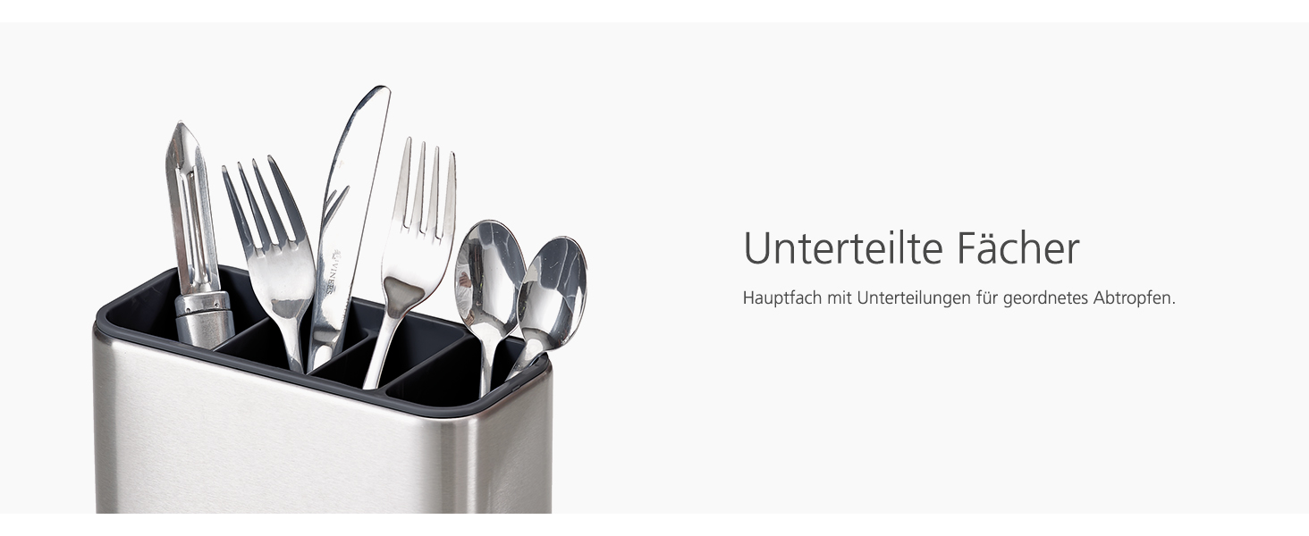Стильний органайзер для столових приборів Joseph Joseph Surface, нержавіюча сталь, сірий