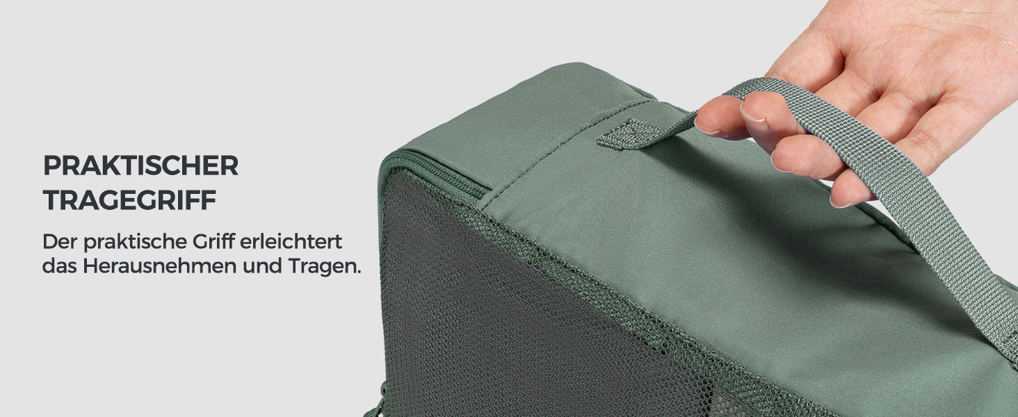 Набір органайзерів для валізи та рюкзака Packing Cubes, 8 предметів, сіро-зелений — дорожній набір для пакування речей