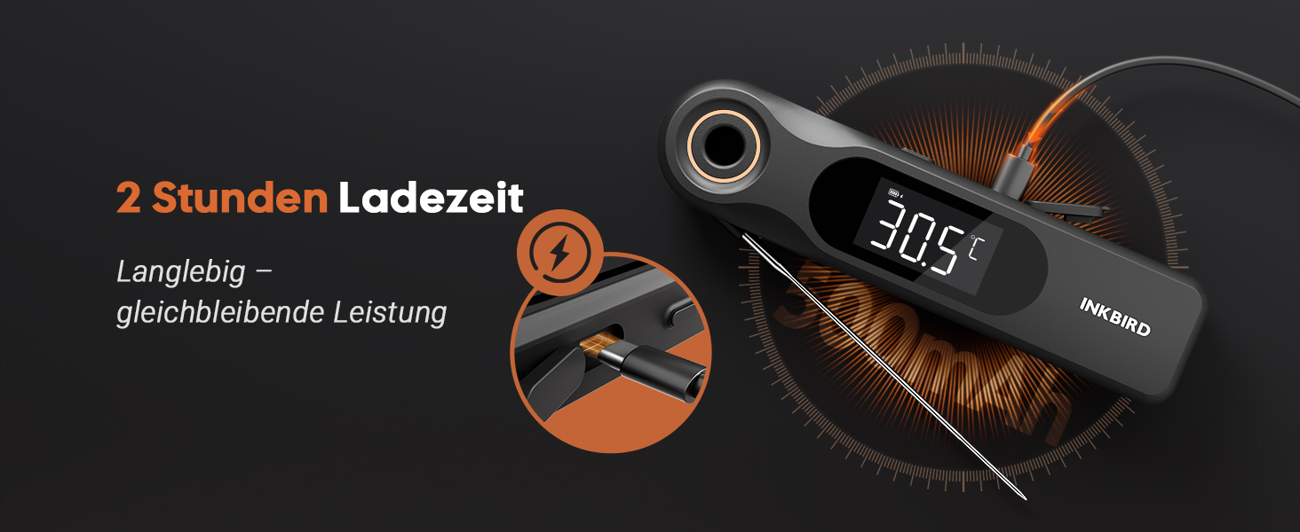 Цифровий термометр для м'яса INKBIRD IHT-51K: кухонний електронний термометр для гриля, духовки та BBQ, водонепроникний IP65, з ультратонким щупом 1.8 мм