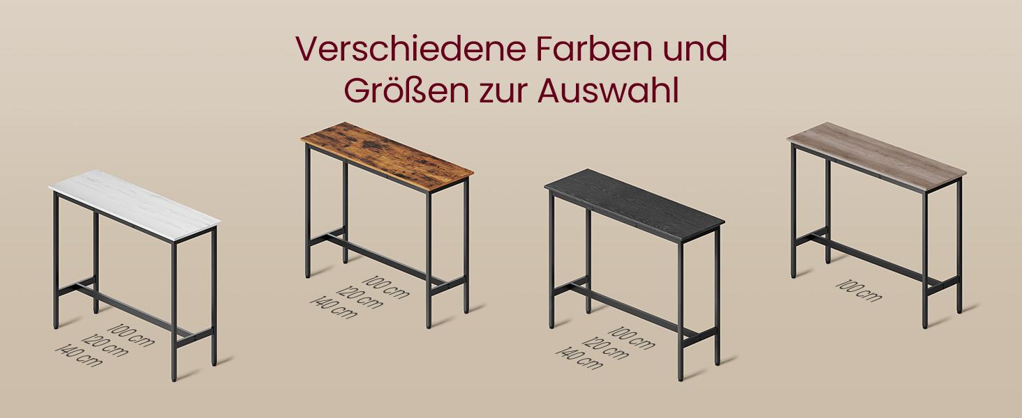 Барний стіл VASAGLE LBT140B73: промисловий дизайн, металевий каркас, 140 см, білий & чорний