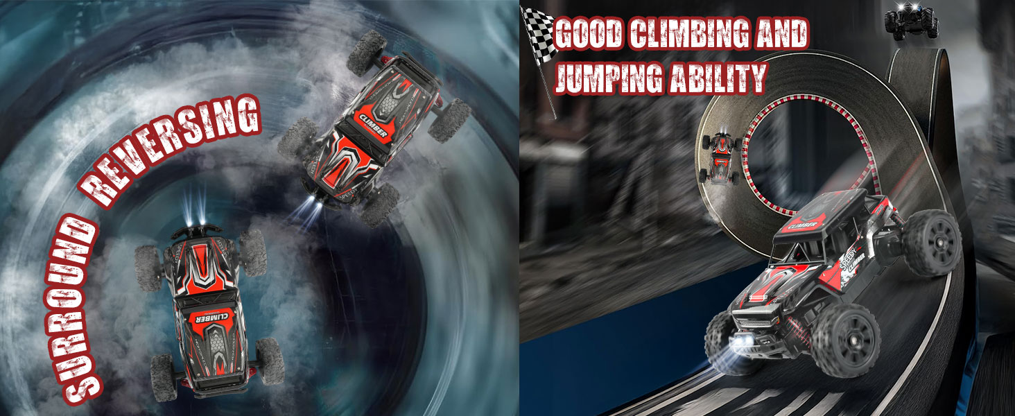 Радіокерований позашляховик Monstertruck 2.4GHz, 25 км/год, червоний - DIY збірка, великий розмір, для дорослих та дітей