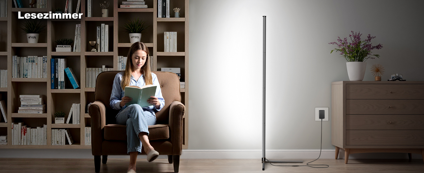 LED Торшер у вітальню RGB з димером, пультом та керуванням через додаток. Кутова LED лампа з 16 млн кольорів, 68+ режимів, музичний режим для спальні та геймінгу