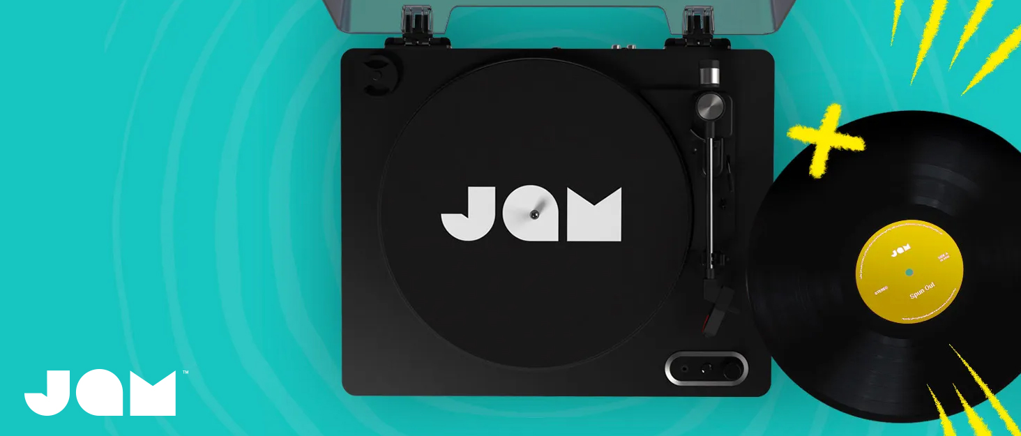 Програвач вінілу JAM Spun Out Bluetooth, 3 швидкості, конвертація в MP3, чорний
