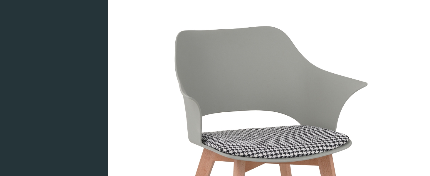 Набір з 4 стільців Albatros для їдальні Aalborg, білий - масивна букова ніжка, скандинавський ретро-дизайн, зручний стільчик-чаша. Елегантний кухонний стілець, стілець для їдальні до столу білий (зелений)