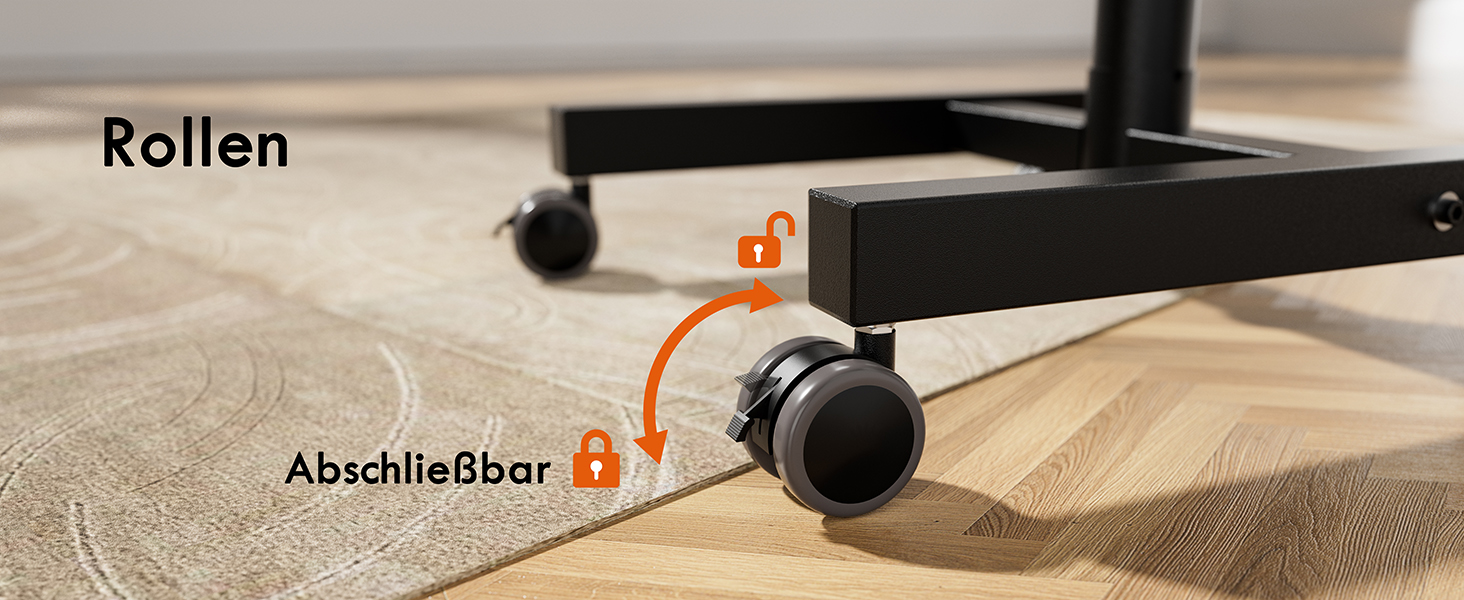 Мобільний підставка для телевізора на колесах FORGING MOUNT, 23-60 дюймів, регулювання висоти та нахилу, VESA 400x400, до 40 кг