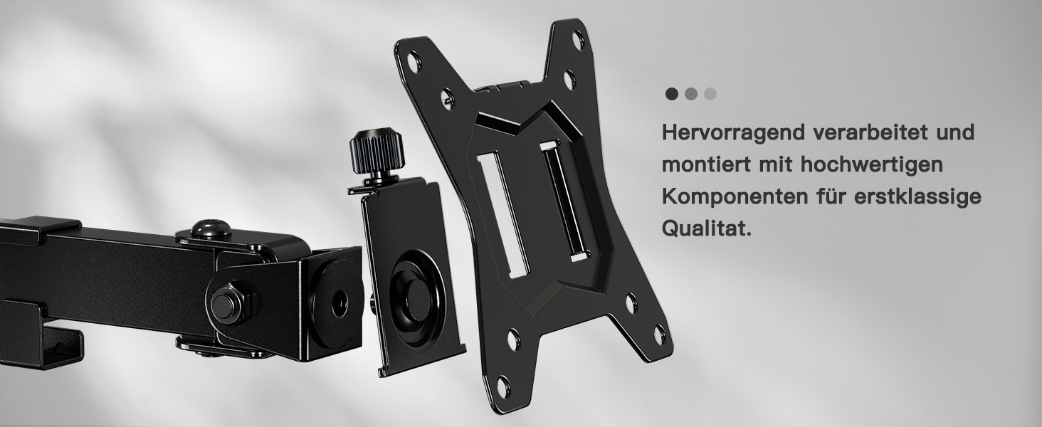 Кріплення для монітора ErGear 2 монітори, 13-32 дюйми, VESA 75/100mm, 8кг, поворот 180°/360°