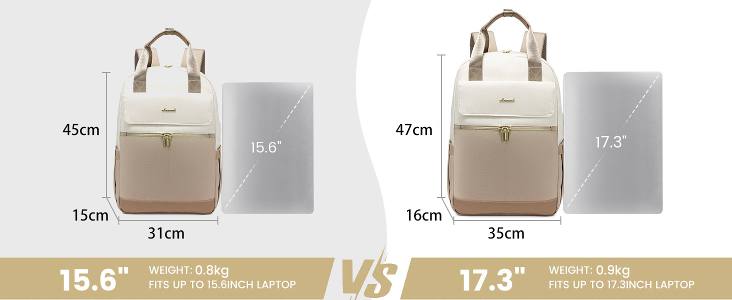 Жіночий рюкзак LOVEVOOK 15.6" для ноутбука, шкільний, подорожей, роботи, універу, світло-бежевий