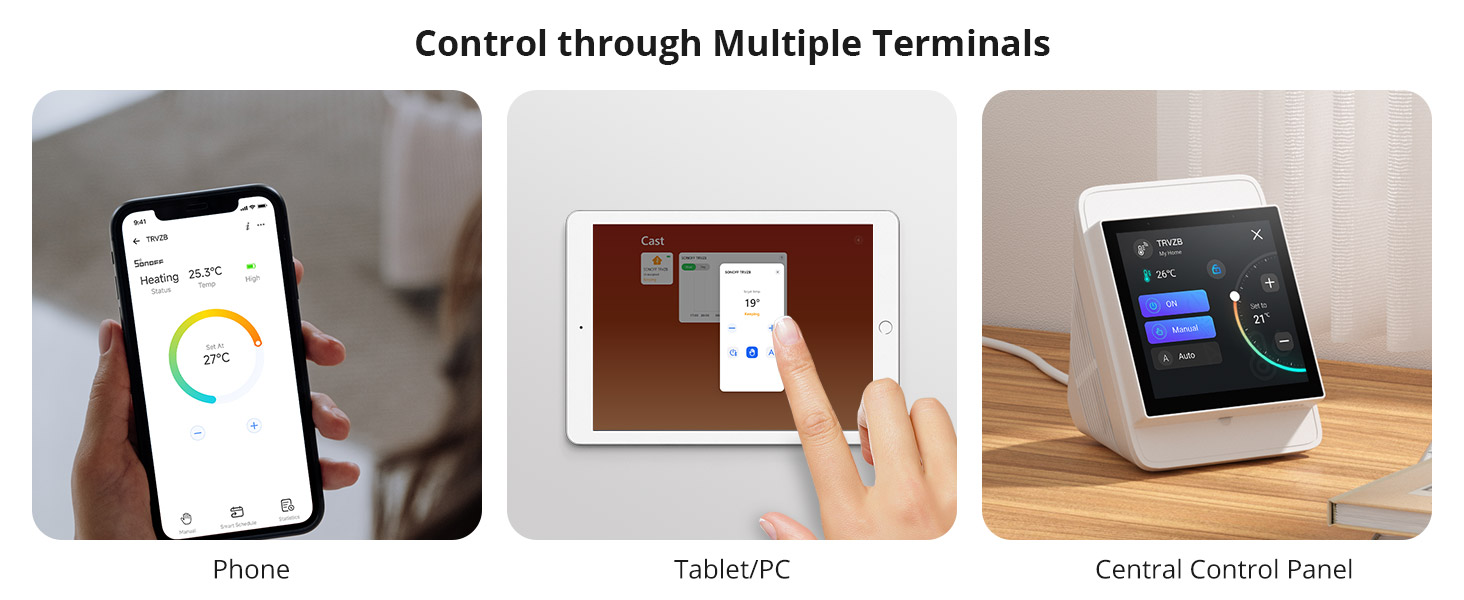 SONOFF TRVZB Zigbee Розумний термостат для радіатора, 4 шт., енергозбереження, програмування, сумісний з Alexa/Google Home/Home Assistant, Zigbee 3.0 Hub