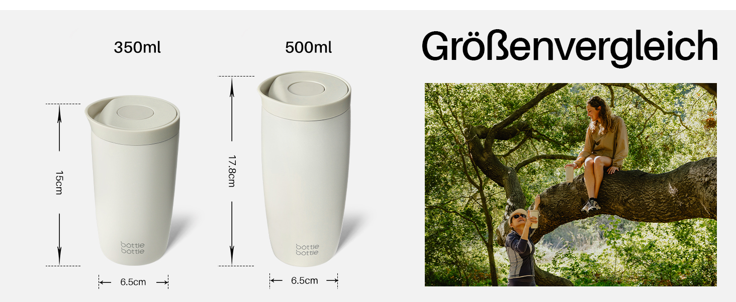 Термокружка BOTTLE Thermobecher 350 мл, для кави та чаю, витікання, Quick-Press, Isolierbecher Travel Mug Classic Grande (Зелена)