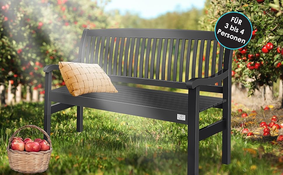 Садова лавка KESSER® дерев'яна для 3-4 осіб, анодований алюміній, стійка до погодних умов, 320 кг, з чохлом 150 см, антрацит