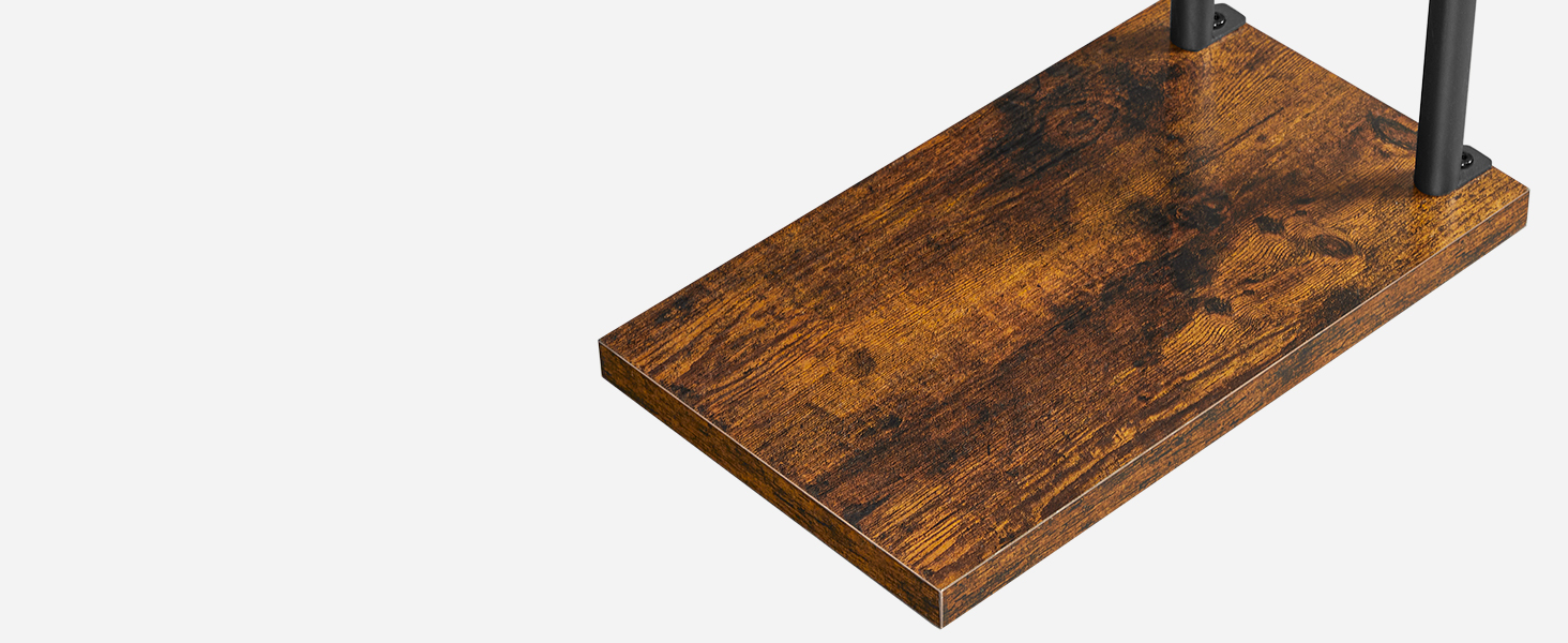 Підставка для рушників HOOBRO, стояча, з 2 перекладинами, білий + натуральне дерево, 40 x 24 x 80,5 см