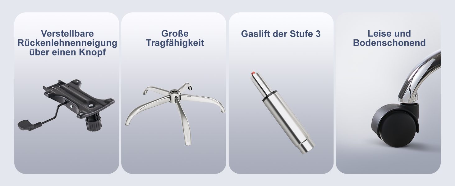 Ергономічне крісло для офісу з підніжкою та подушкою для шиї, 5-рівнева регульована спинка, 2D підтримка попереку, 3D підлокітники/підголівник, функція нахилу 145°, сітчасте сидіння, гумові колеса (Сірий, Lite)