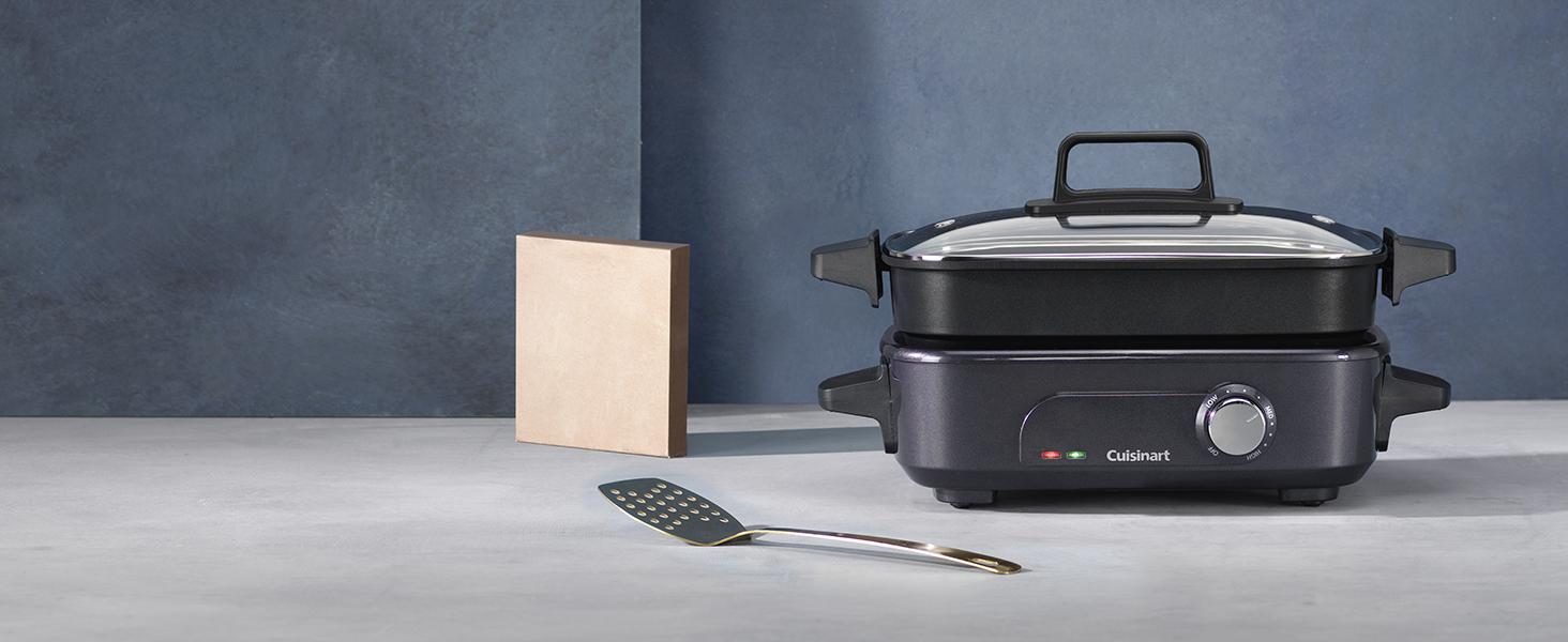 Мультиварка Cuisinart Cook In 5 in 1: гриль, тушкування, приготування на пару, варіння та приготування в мультиварці | Нержавіюча сталь, антипригарне покриття, сталеві пластини та сковороди