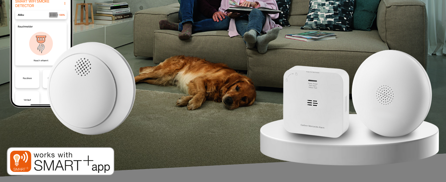 Розумний датчик чадного газу LEDVANCE SMART+ з WiFi, сертифікований EN 50291, білий