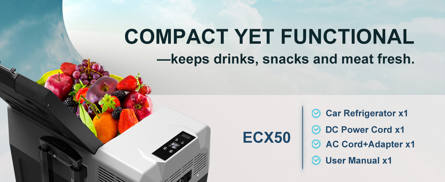Автомобільний холодильник Alpicool CX50 50л компресорний, портативний, з USB, колесами та телескопічною ручкою для авто, кемпінгу, вантажівок, човнів