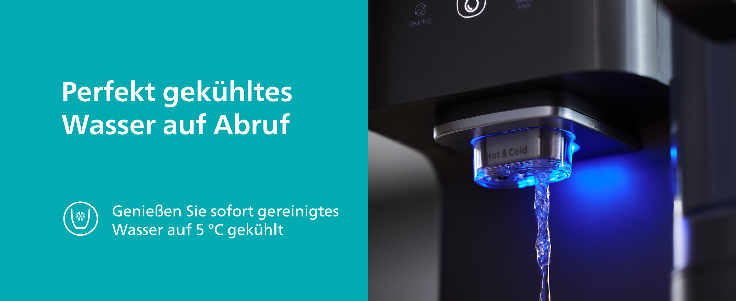 Фільтр для води зворотного осмосу Philips ADD6921DG/10 з охолодженням та підігрівом - видаляє до 110 забруднень, термін служби фільтра 1 рік