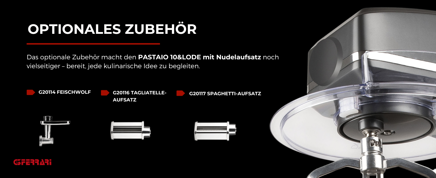 Кухонна машина Pastaio 10 & Lode, 1500 Вт, 10 літрів, нержавіюча сталь, 6 швидкостей, сірий колір