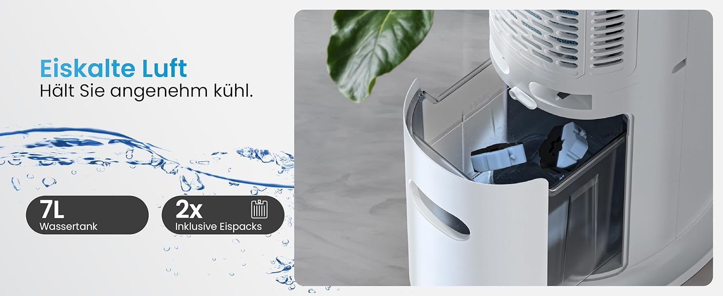 Повітряний охолоджувач Pro Breeze OmniAir з функцією водяного охолодження та пультом ДУ, 4 режими, 7л