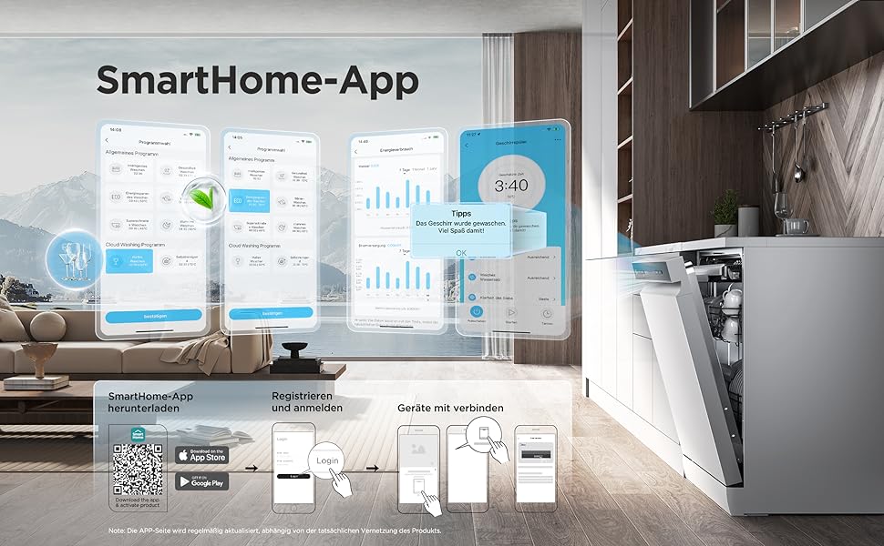 Посудомийна машина Midea SV 5.14K10C, 45 см, 10 комплектів, вбудована, з Wi-Fi, 8 програм, 44 дБ, автоматичне відкриття дверцят, таймер затримки 0-24 год, Inox