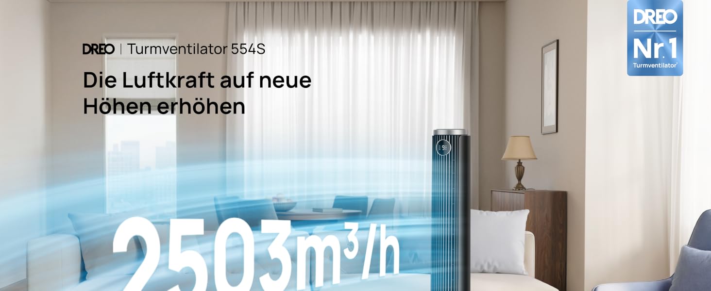 DREO Smart Tower Fan 102-114 см - Вежний вентилятор з пультом, 9 режимів, 4 режими, 90° осциляція, 12 год таймер, DC мотор, надтихий (20 дБ), для дому та офісу, чорний